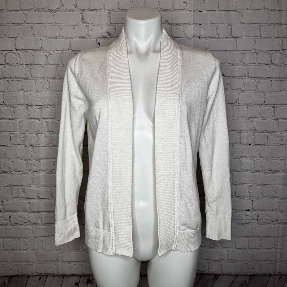 Worthington Winter White Open Front Cardigan Size SP
